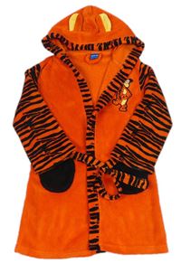 Oranžovo-černý chlupatý župan s kapucí - tygr Disney