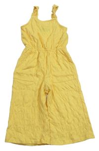 Žlutý vzorovaný culottes kalhotový overal Primark