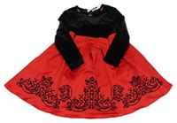 Červeno-černé slavnostní šaty s mašlí Rare 