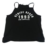 Černý crop top s nápisem H&M