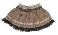 Starorůžová manšestrová kolová sukně s krajkou  Baby Boutique