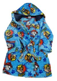 Azurový chlupatý župan s Paw Patrol s kapucí Matalan