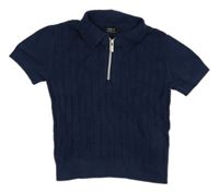 Tmavomodré svetrové tričko s límečkem Next