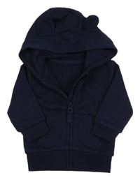 Tmavomodrá propínací mikina s kapucí George 