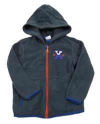 Tmavošedá fleecová propínací mikina s kapucí Pocopiano 