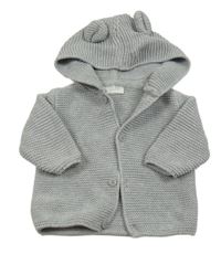 Šedý propínací svetr s kapucí Next