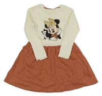 Smetanovo-starorůžové bavlněné šaty s Minnií C&A