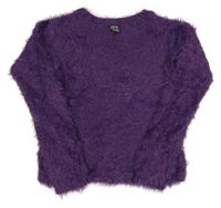 Tmavofialový chlupatý svetr Y.F.K.