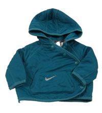 Tmavozelená zavinovací mikina s kapucí Nike