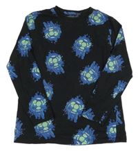 Tmavomodré triko s fotbalovými míči Primark 