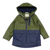 Olivovo-tmavomodrá nepromokavá jarní bunda s kapucí John Lewis