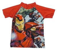 Červené UV tričko s hrdiny 