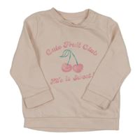 Světlerůžová mikina s nápisem a třešničkami F&F