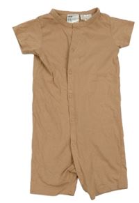 Béžový bavlněný kraťasový overal H&M