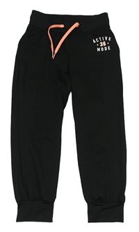 Černé sportovní tepláky s nápisy a číslem H&M