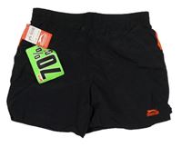 Černé šusťákové sportovní kraťasy s logem Slazenger