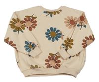 Pudrová oversize mikina s květy zn. ZARA