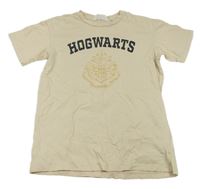 Světlebéžové tričko s erbem a nápisem - Harry Potter H&M