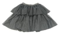 Tmavošedá třpytivá vrstvená tylová sukně zn. H&M