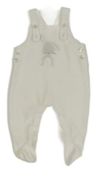 Smetanové sametové dupačky se zajíčkem