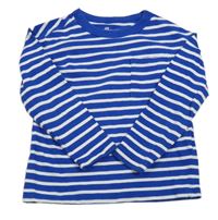 Safírovo-bílé pruhované mikinotriko s kapsou H&M