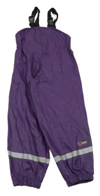 Purpurové nepromokavé laclové kalhoty in side