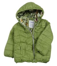 Olivová prošívaná šusťáková zimní bunda s kapucí PRIMIGI