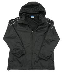 Černá šusťáková sportovní bunda s ukrývací kapucí JAKO