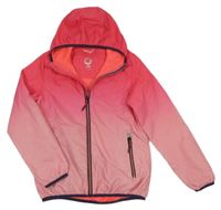 Tmavorůžovo-růžová šusťáková jarní bunda s hvězdičkami a kapucí Killtec