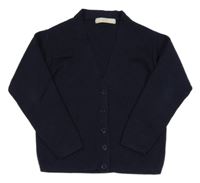 Tmavomodrý vlněný propínací svetr M&S