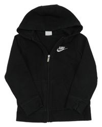 Černá propínací teplá mikina s logem a kapucí Nike