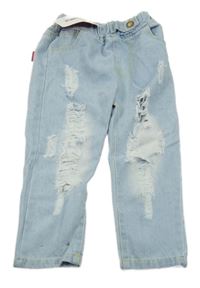 Nové - světlemodré rifle s prošoupáním 