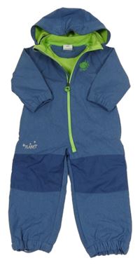 Modrá melírovaná softshellová kombinéza s planetou a odepínací kapucí cool&young