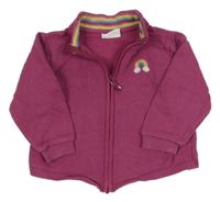 Vínová propínací mikina s duhou KITE