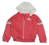 Jahodová propínací mikina s kapucí Adidas