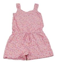 Růžový vzorovaný letní overal Topolino