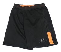 Černo-křiklavě oranžové sportovní kraťasy s logem PRO TOUCH