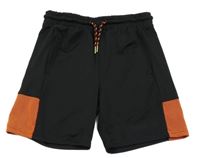 Černo-tmavooranžové sportovní kraťasy YIGGA