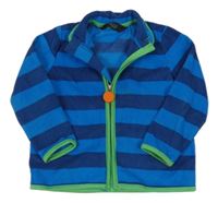 Modro-tmavomodrá pruhovaná fleecová propínací mikina Tchibo