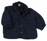 Tmavomodrá prošívaná šusťáková jarní zateplená bunda H&M