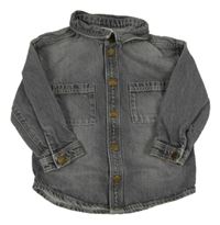 Šedá riflová košilová bunda H&M