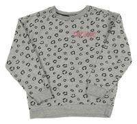 Šedo-černá vzorovaná melírovaná mikina s nápisem PRIMARK