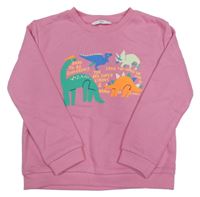 Růžová mikina s dinosaury M&S
