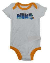 Bílé body s oranžovým lemem a logem Nike 