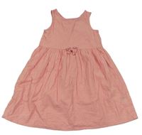 Růžové pruhované krepové šaty H&M