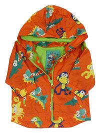 Červená šusťáková jarní bunda se zvířaty a kapucí Next