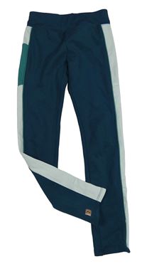 Petrolejovo-mátové sportovní funkční legíny Decathlon