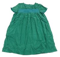 Zelené manšestrové šaty s výšivkami Mini Boden