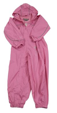 Růžová šusťáková nepromokavá funkční kombinéza s kapucí Regatta