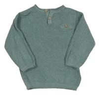 Zelený svetr s kapsou a knoflíky Next